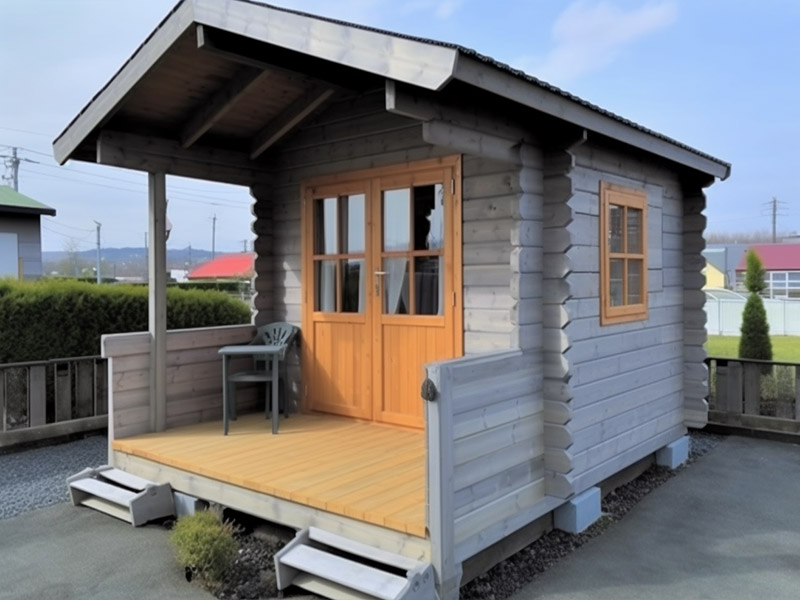 portable mini house on wheel